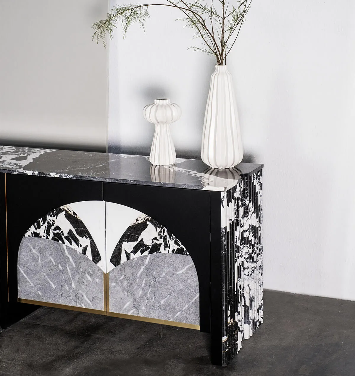 Marble sideboard with doors BILOBA by Greenapple