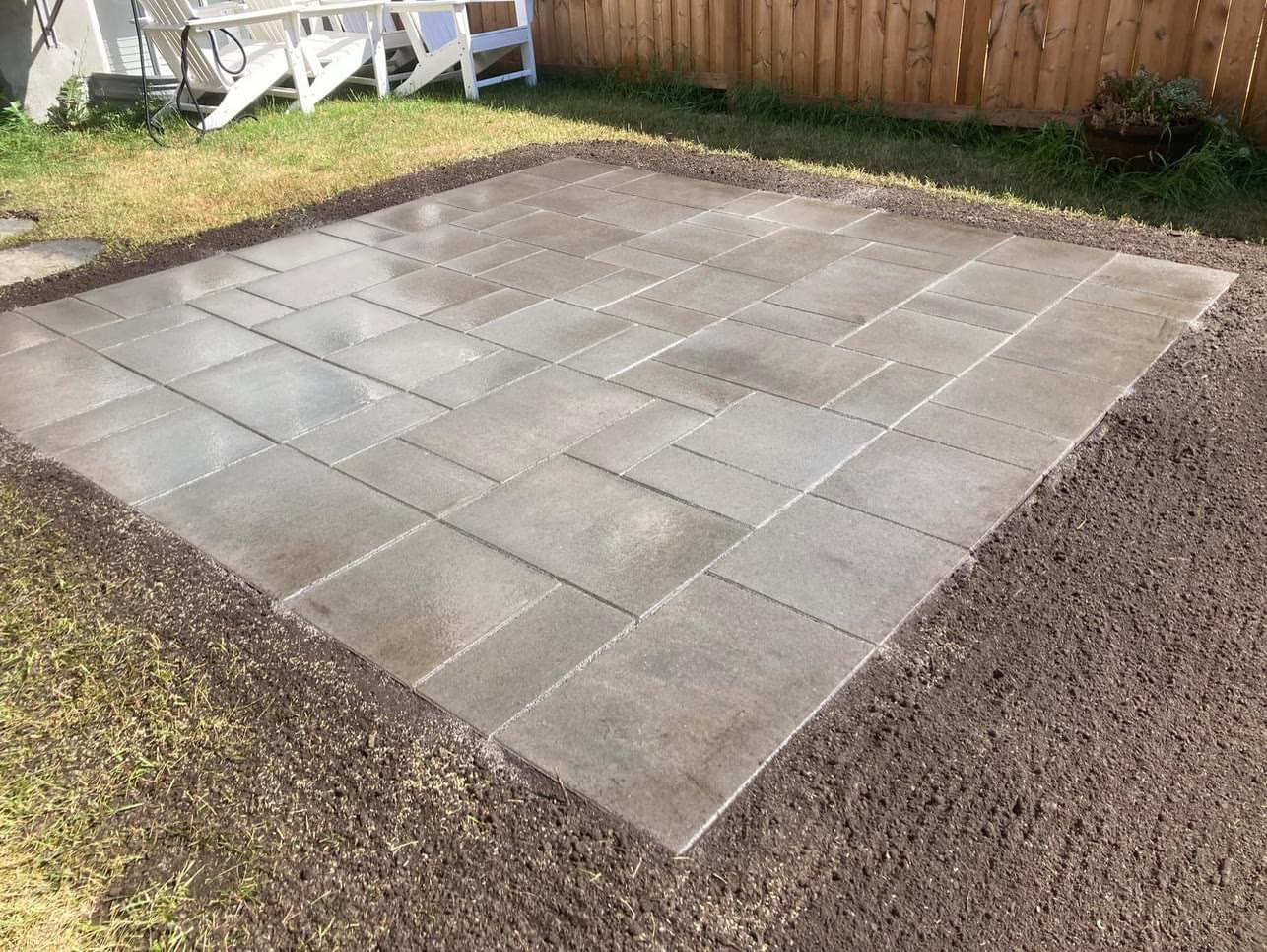 Landscaping and excavation project by Green Apple Landscaping Builders